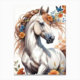 Floral Horse (34) Canvas Print