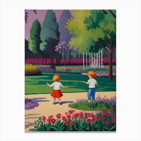 Children In The Park Canvas Print