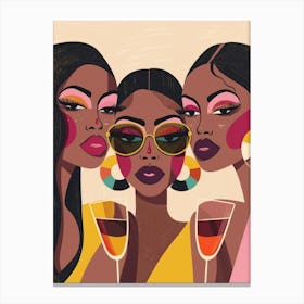 Three Black Women With Glasses Canvas Print