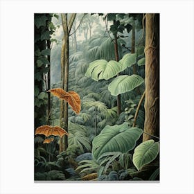Vintage Jungle Botanical Illustration Alocasia 2 Canvas Print