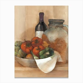 Vegetables And Wine Canvas Print