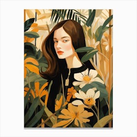 Girl In The Jungle Canvas Print