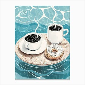 Coffee And Donuts In The Water Canvas Print