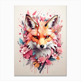 Fox Head Painting Canvas Print