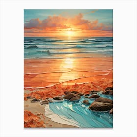 Sunset On The Beach 31 Canvas Print