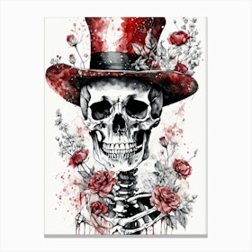 Floral Skeleton With Hat Ink Painting (15) by C4Dart on DeviantArt