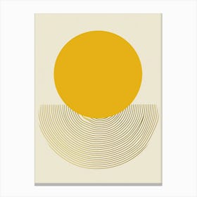 Yellow Sun Boho Modern Abstract Painting Canvas Print