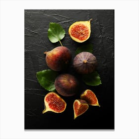 Fresh fig — Food kitchen poster/blackboard, photo art Canvas Print