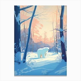 Winter Polar Bear 4 Illustration Canvas Print