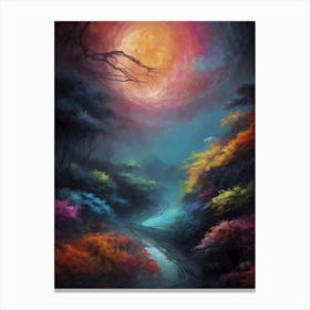 Full Moon In The Forest 7 Canvas Print