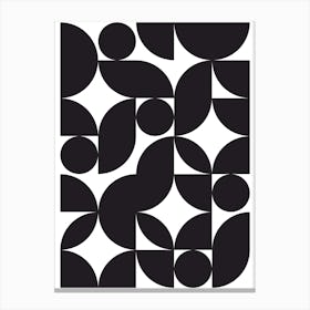 Mid Century Modern Abstract 26 Black And White Canvas Print