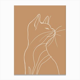 Cat - Boho, Line Art 12 Canvas Print