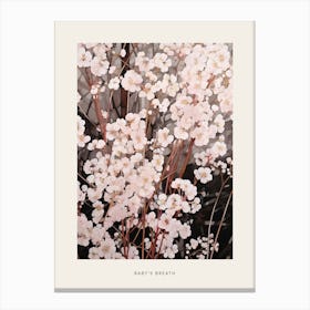 Flower Illustration Babys Breath 2 Poster Canvas Print