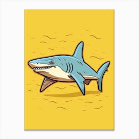 A Lemon Shark In A Vintage Cartoon Style 3 Canvas Print