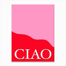 Ciao Pink and Red Canvas Print