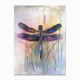 Dragonfly Pastel Watercolour 4 Canvas Print