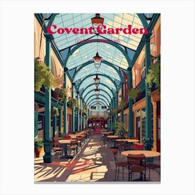 Covent Garden London England West End Digital Travel Illustration Canvas Print