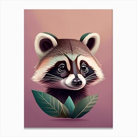 Pink Guadeloupe Raccoon Canvas Print