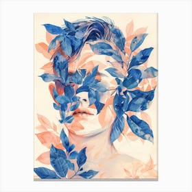 Woman With Leaves On Her Face 6 Canvas Print