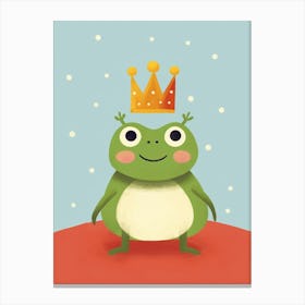 Little Frog 3 Wearing A Crown Canvas Print