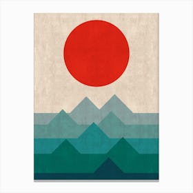 Geometric sunset 1 1 Canvas Print