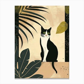 Cat With Leaves 8 Canvas Print