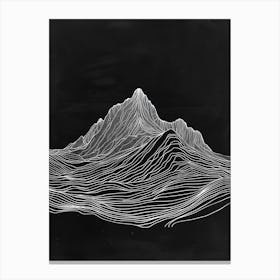 Beinn An Dothaidh Mountain Line Drawing 3 Canvas Print