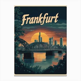 Aihrgdesign A Mid Century Modern Travel Poster For Frankfurt 2 Canvas Print