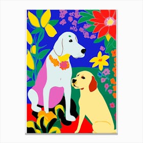 Dogs In The Garden Canvas Print