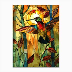 Hummingbird Stained Glass 15 Canvas Print