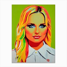 Miranda Lambert Colourful Pop Art Canvas Print