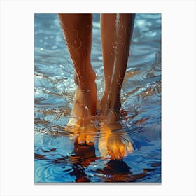 Bare Feet In Water Canvas Print