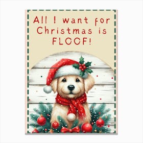 Christmas Puppy Sign Canvas Print