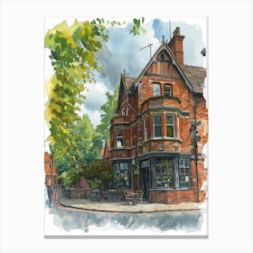 Bexley London Borough   Street Watercolour 4 Canvas Print