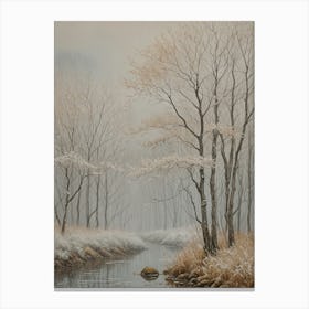 Grey Misty Landscape Canvas Print