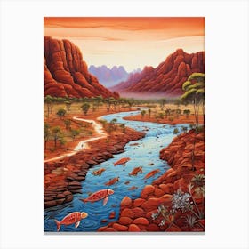 Default In The Heart Of An Australian Outback Landscape A Rive 1 (1) Canvas Print