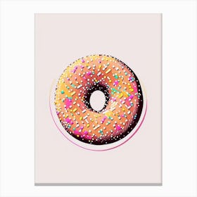 Sprinkles Donut Abstract Line Drawing 1 Canvas Print