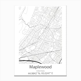 Maplewood,United States Minimalist Map Leinwandbild