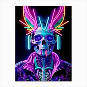 Neon Skull 22 Canvas Print