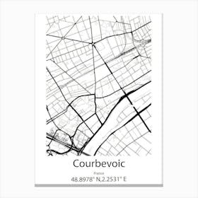 Courbevoic,France Minimalist Map Canvas Print