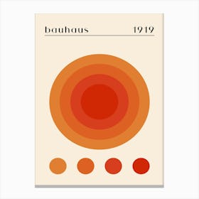 orange circles Bauhaus Print Canvas Print