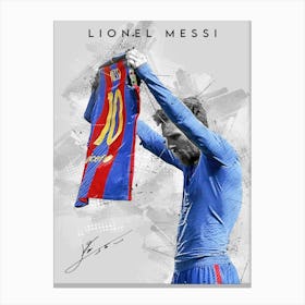 Lionel Messi Street Art 4 Canvas Print