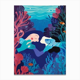 Mermaids Kissing Canvas Print