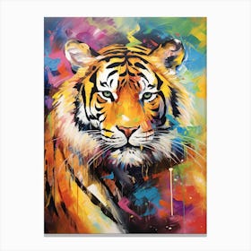 Tiger Art In Abstract Expressionism Style 1 Canvas Print