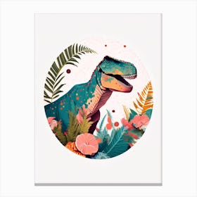 Allosaurus Terrazzo Style Dinosaur Canvas Print