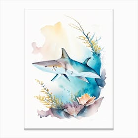 Silky Shark 2 Watercolour Canvas Print