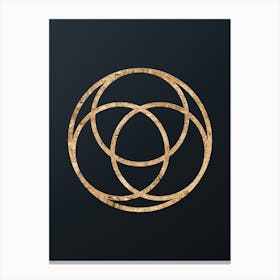 Abstract Geometric Gold Glyph on Dark Teal n.0109 Canvas Print