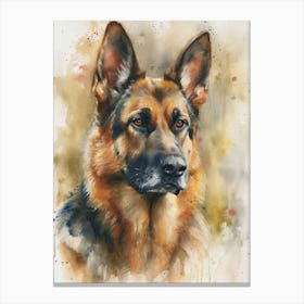 German Shepherd Watercolor Painting 3 Canvas Print