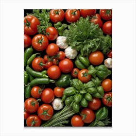 Fresh Vegetables Kitchen Wall Art 4 Canvas Print