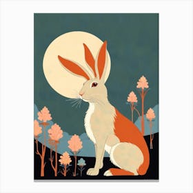 Rabbit In The Moonlight Canvas Print